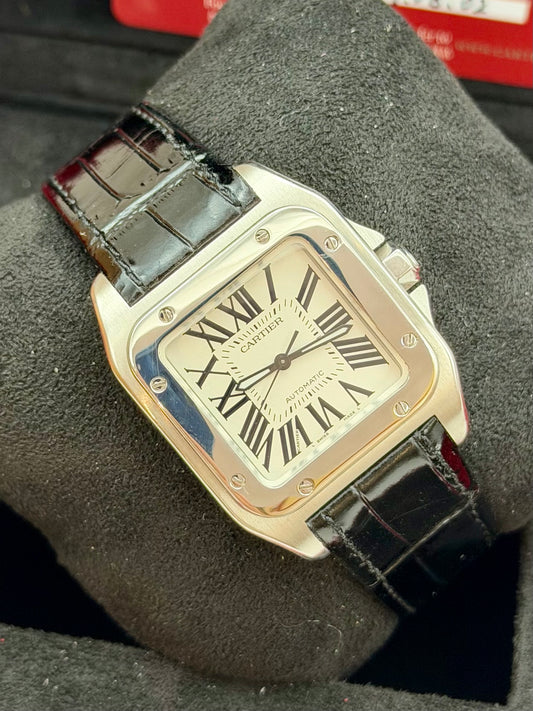 Cartier Santos 100 Medio 2878 full set 2017
