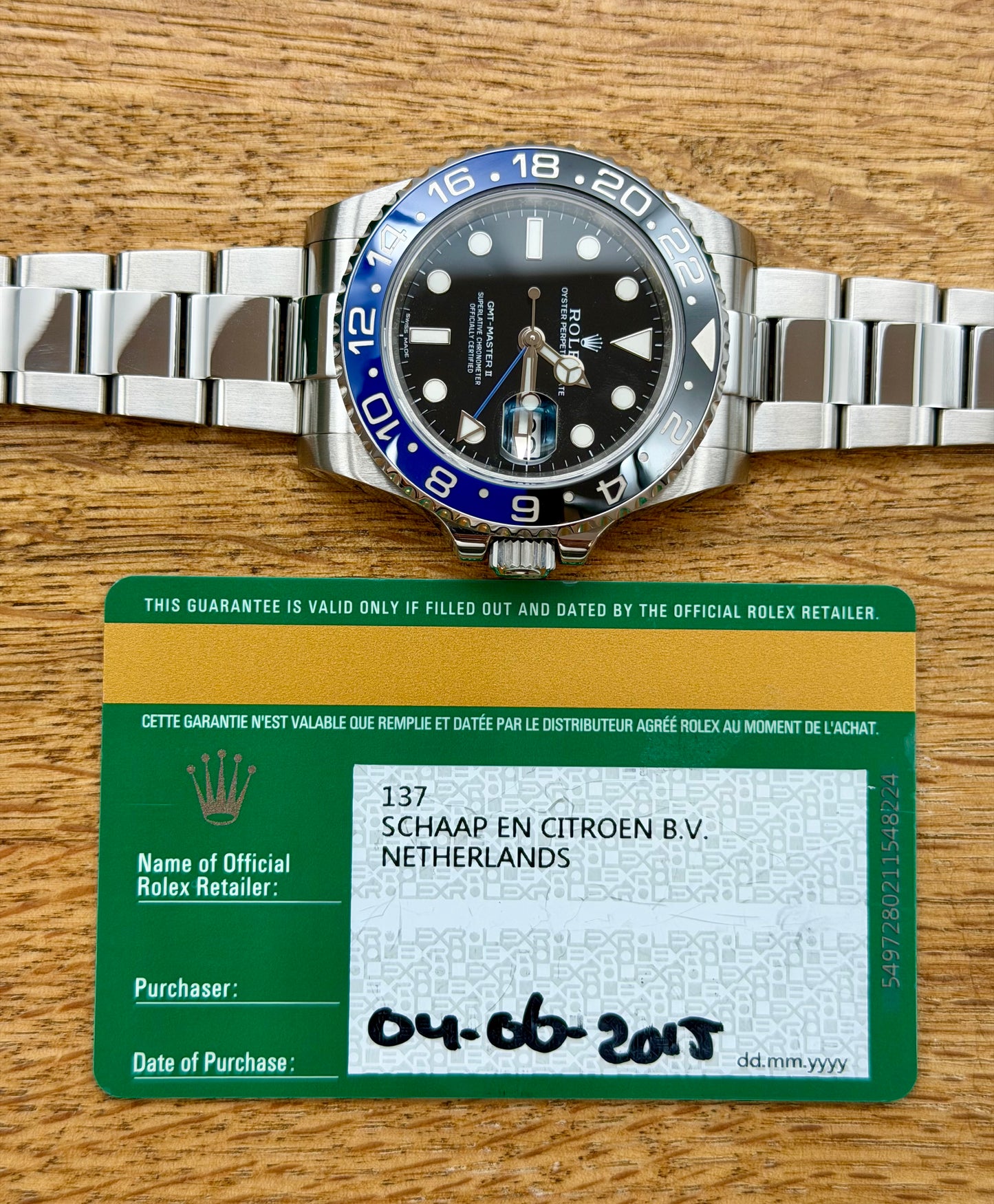 Rolex Gmt II 116710 blnr full set 2015