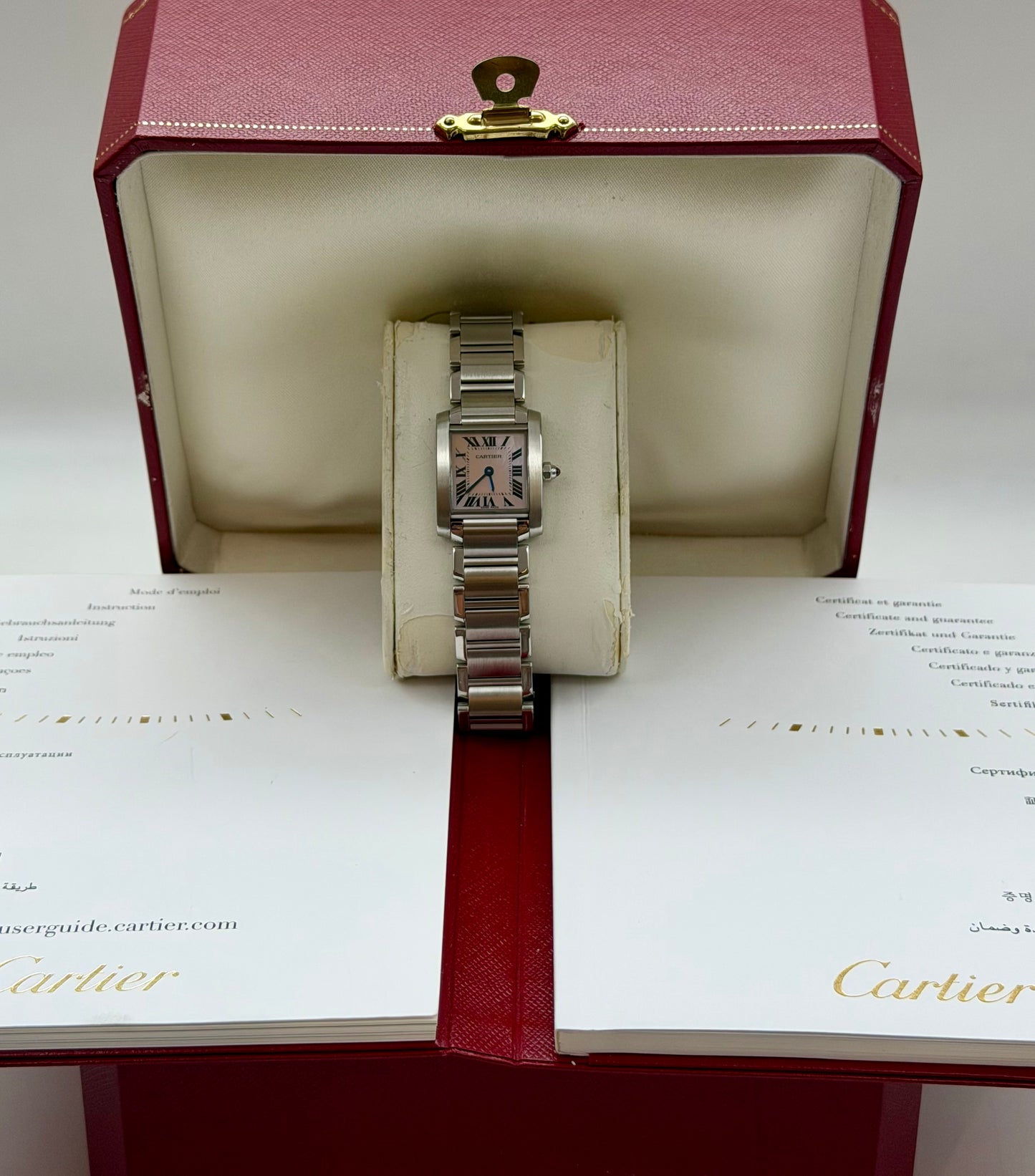 Cartier Tank Francaise 2384 MOP full set 2016