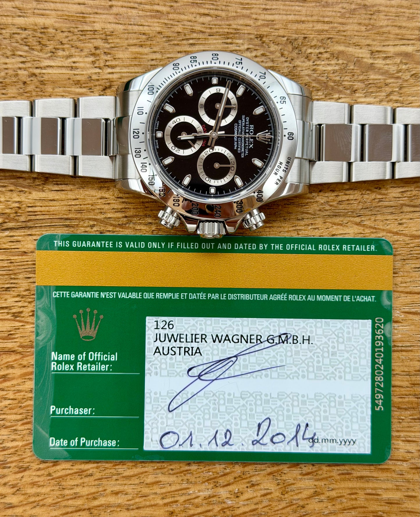 Rolex Daytona 116520 full set 2014 Cromalight
