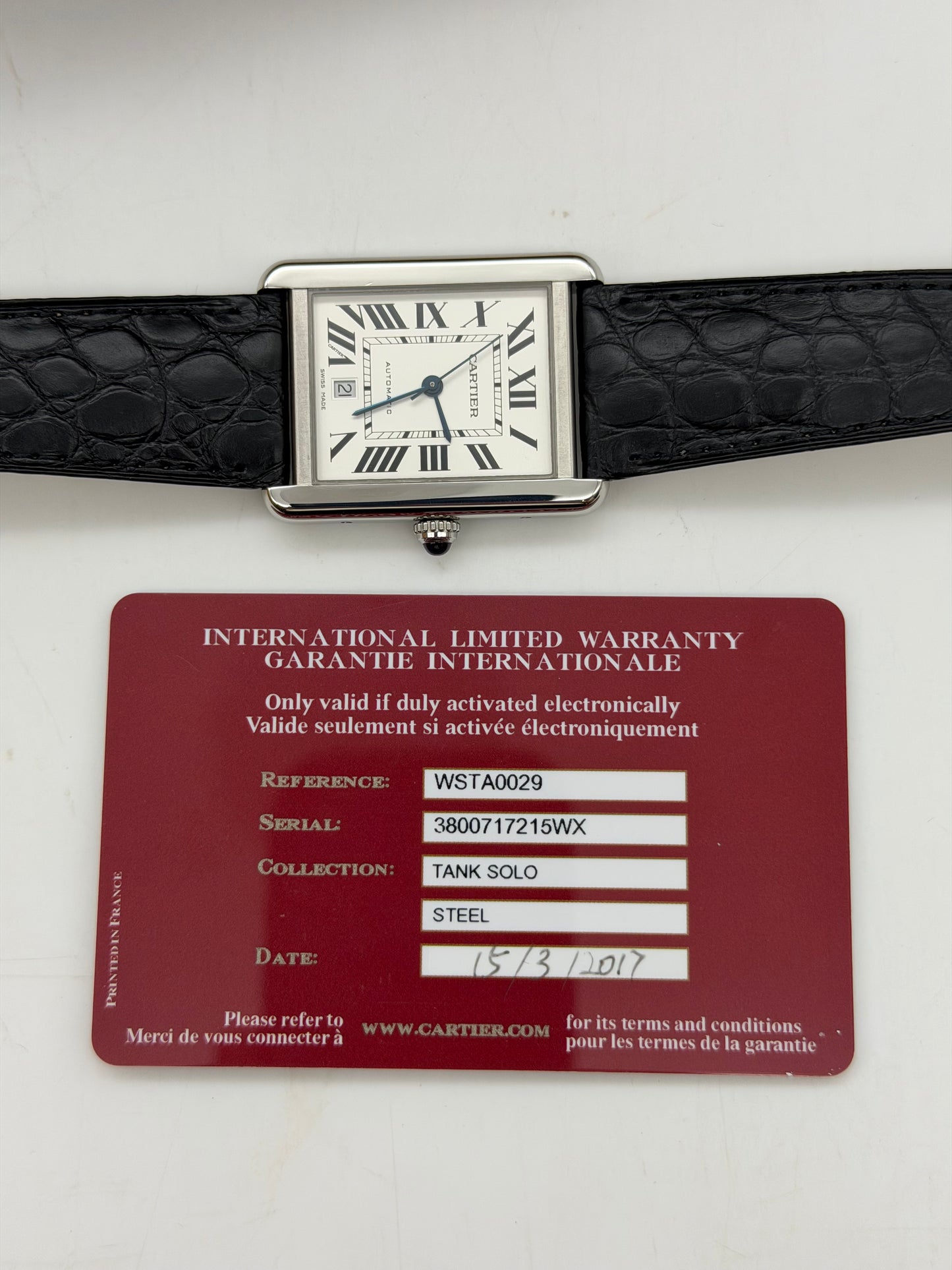 Cartier Tank XL 3800 full set 2017