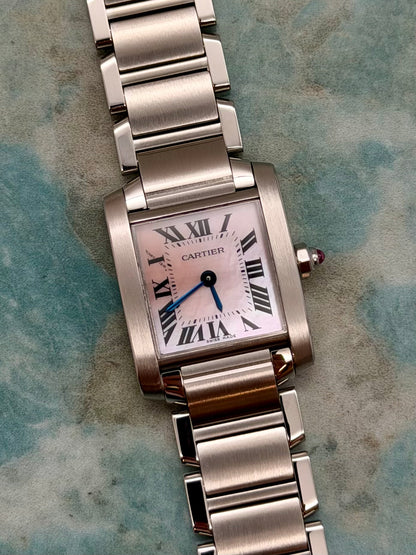 Cartier Tank Francaise 2384 MOP full set 2016