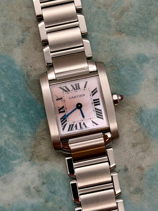 Cartier Tank Francaise 2384 MOP full set 2016