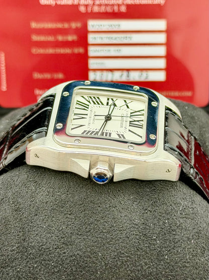 Cartier Santos 100 Medio 2878 full set 2017