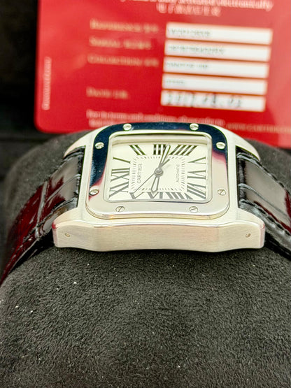 Cartier Santos 100 Medio 2878 full set 2017