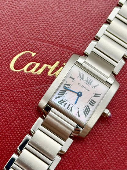 Cartier Tank Francaise 2384 MOP full set 2016