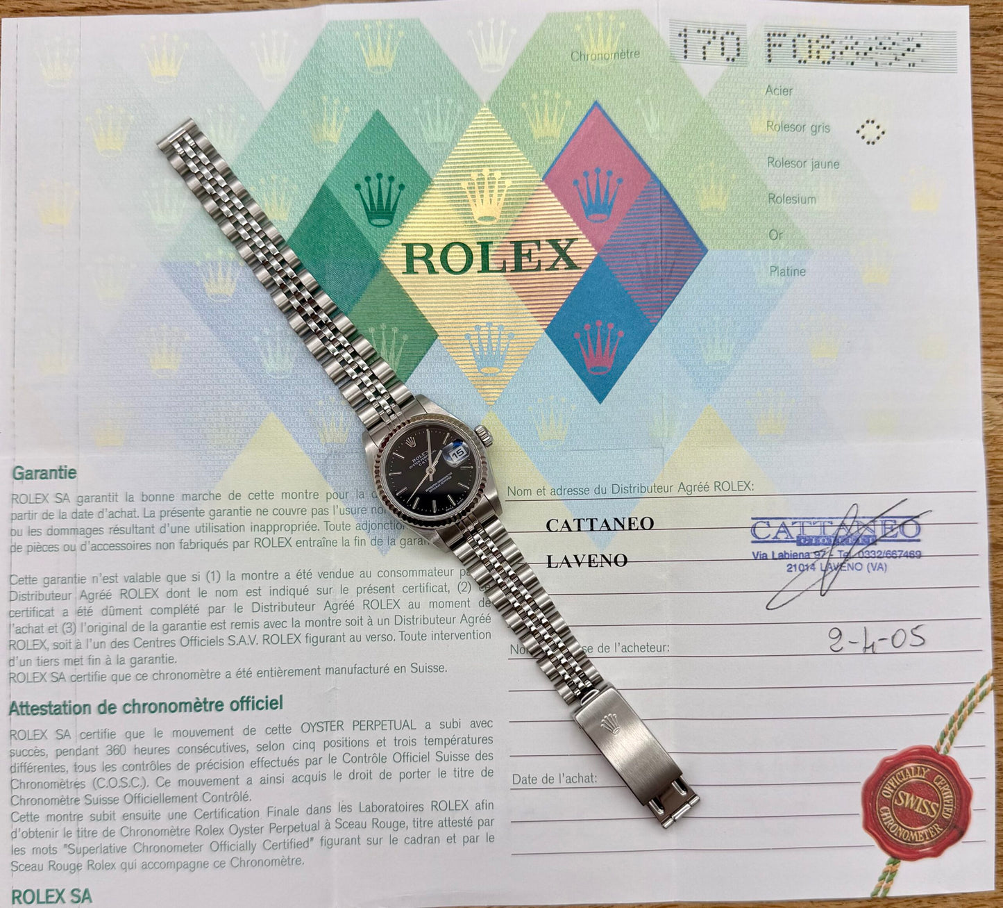 Rolex Date 79174 Jubilee Lady full set 2005